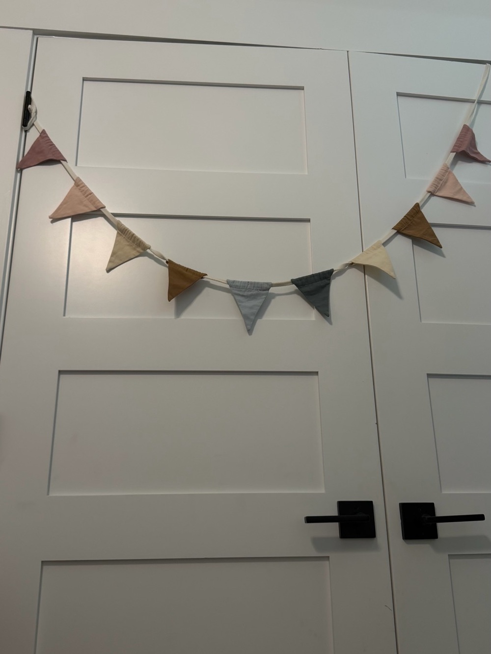 Neutral Cotton Triangle Pennant Garland - decoration